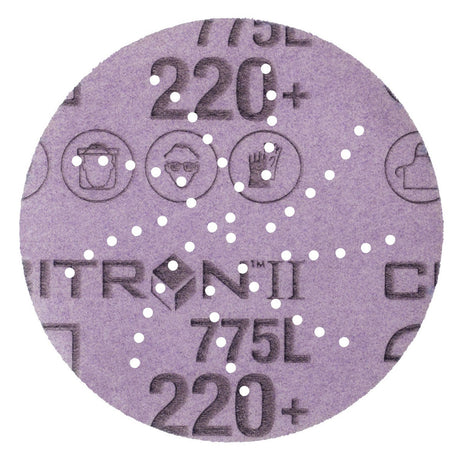 3M 775L Cubitron II Hookit Film Disc, 220+, Purple, 3 in, 300DS, 53-Hole (7100106716) (250 Pack)
