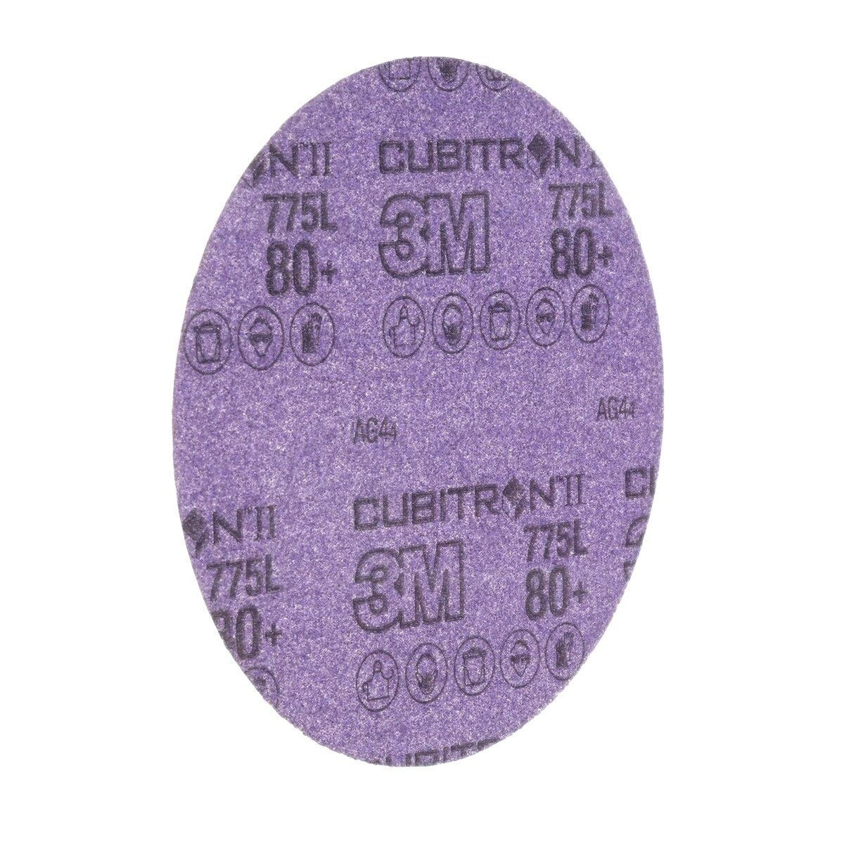 3M 775L Cubitron II Hookit Film Disc 80+ 3 mil Purple 3 in Die 300V (7100106742) (250 Pack) - 3