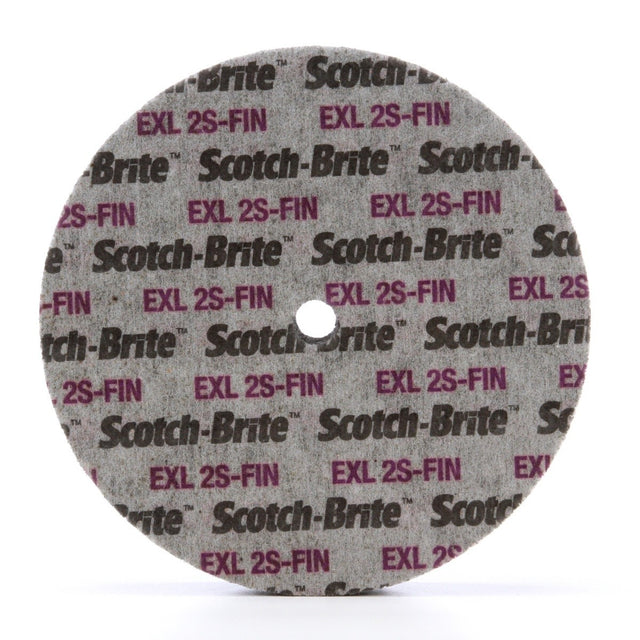 3M XL-UW Scotch-Brite EXL Unitized Wheel, 2S Fine, Silicon Carbide, Gray, 6 in x 1/2 in x 5/8 in (7100106744) (4 Pack)