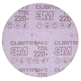 3M 775L Cubitron II Hookit Film Disc, Precision Shaped Ceramic, 220+ Grit, Purple, 3 in, 3 mil, 300V (7100106766) (250 Pack)