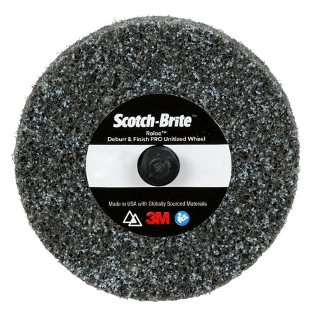 3M Scotch Brite Roloc Deburr & Finish PRO Unitized Wheel, DP-UR, 8C Coarse+, TR, 3 in x 1/8 in (7100109130) (40 Pack)