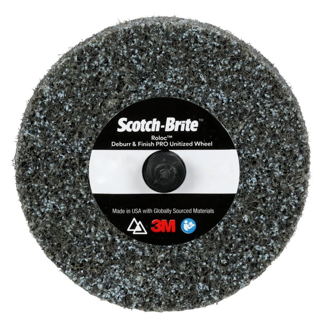 3M Scotch Brite Roloc Deburr & Finish PRO Unitized Wheel, DP-UR, 8C Coarse+, TR, 3 in x 1/8 in (7100109130) (40 Pack)