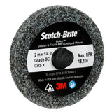 3M Scotch Brite Roloc Deburr & Finish PRO Unitized Wheel, DP-UR, 8C Coarse+, TR, 2 in x 1/4 in (7100109131) (60 Pack) - 3