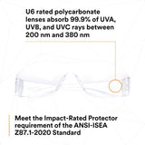 3M 62099 Virtua Safety Glasses Clear Hard Coat Lens Clear Frame Anti-Scratch Wraparound Lightweight (7100109223) (1 Pair) (20 Pack) - 9