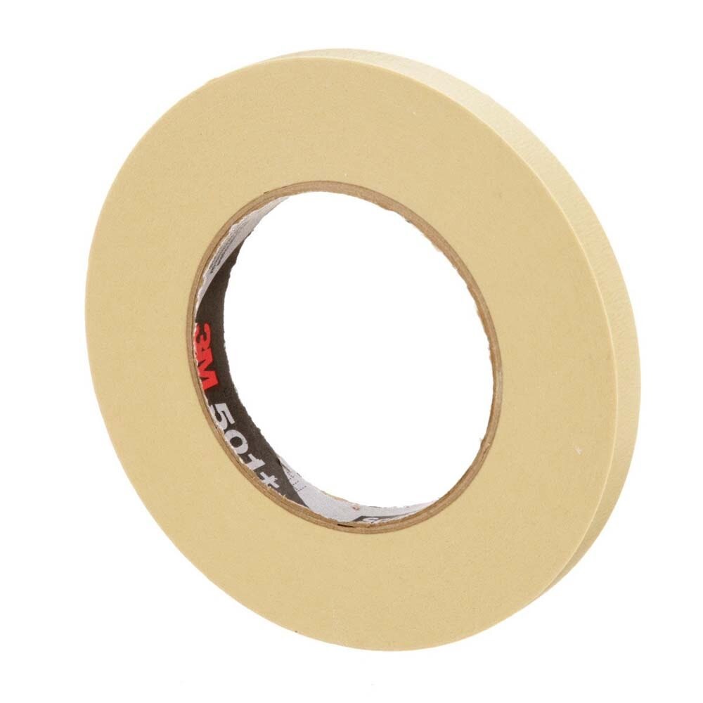 3M 501+ Specialty High Temperature Masking Tape , Tan, 12 mm x 55 m, 7.3 mil (7100109550) (72 Pack) - 3