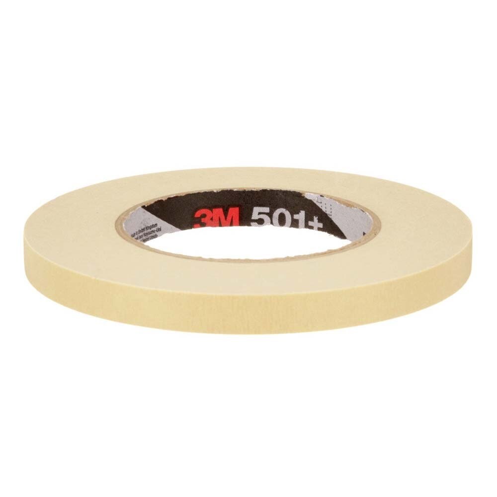 3M 501+ Specialty High Temperature Masking Tape , Tan, 12 mm x 55 m, 7.3 mil (7100109550) (72 Pack) - 4
