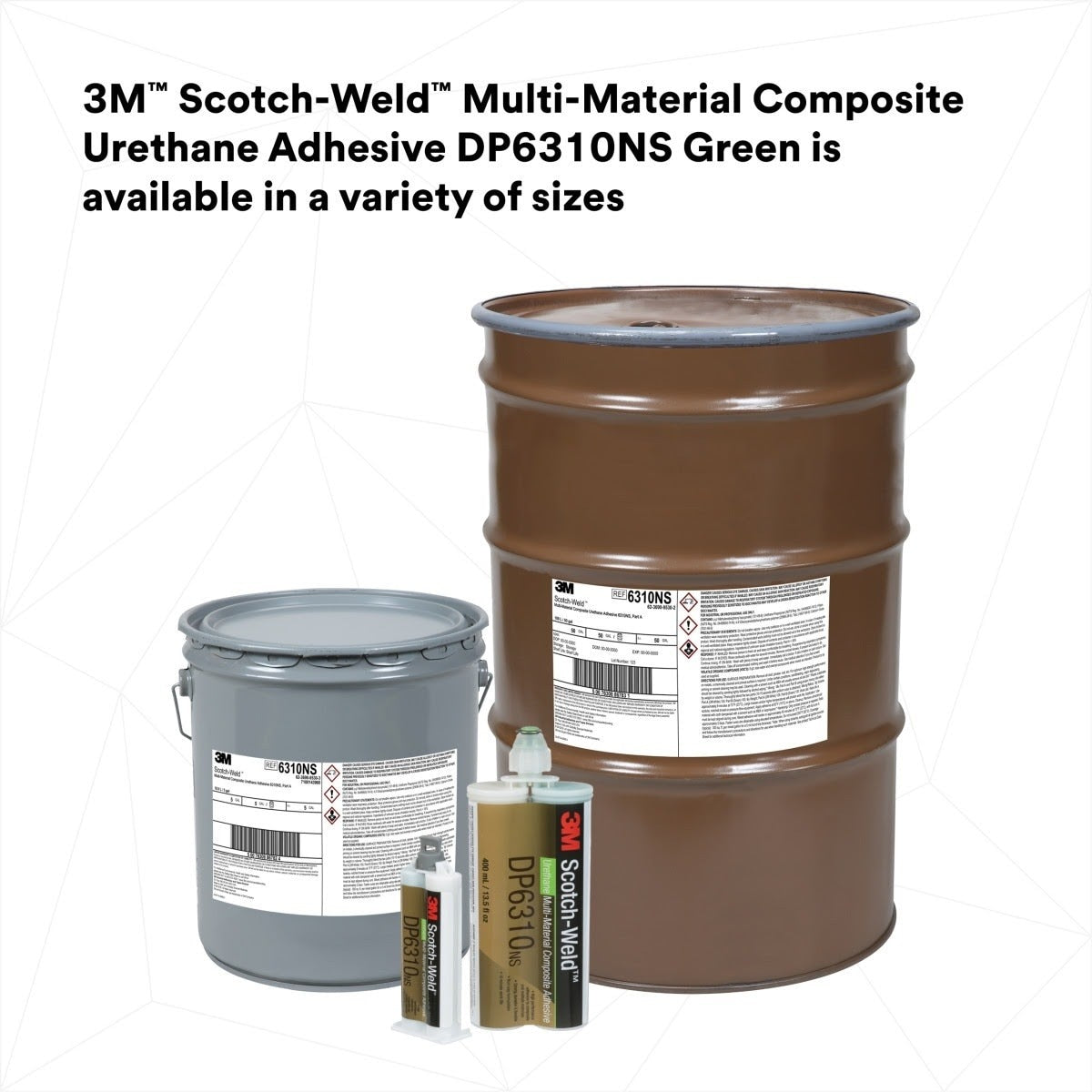 3M DP6310NS Scotch-Weld Multi-Material Composite Urethane Adhesive, Green, 400 mL Duo-Pak (7100109830) (6 Pack) - 8
