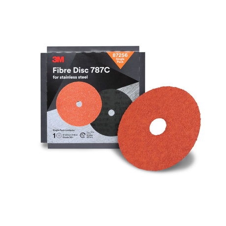 3M 787C Fibre Disc Center Hole Precision Shaped Ceramic 36+ Orange 4-1/2 in x 7/8 in (7100109879) (1000 Pack)