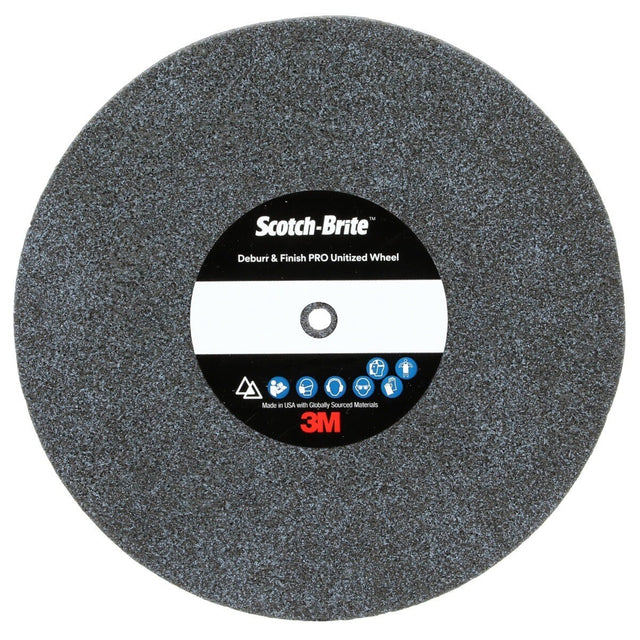 3M DP-UW Scotch-Brite Deburr & Finish PRO Unitized Wheel, 8C Coarse+, 6 in x 1/2 in x 1 in (7100110911) (4 Pack)