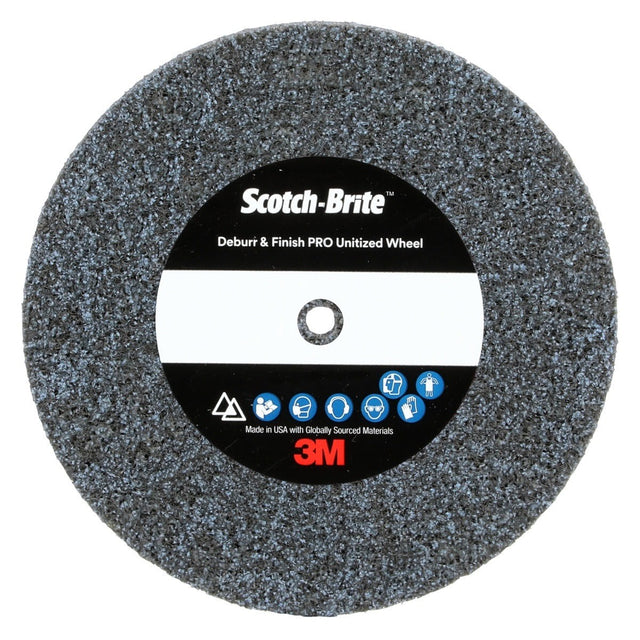 3M DP-UW Scotch-Brite Deburr & Finish PRO Unitized Wheel, 8C Coarse+, 3 in x 1/2 in x 3/8 in (7100110912) (20 Pack)