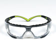 3M SF401AF-FM SecureFit 400 Safety Glasses, Clear Anti-Fog Anti-Scratch Polycarbonate Lens, Green/Black Frame, Foam Gasket, Z87 UV Protection (7100112131) (1 Pair) (20 Pack)