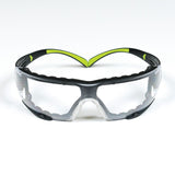 3M SF401AF-FM SecureFit 400 Safety Glasses, Clear Anti-Fog Anti-Scratch Polycarbonate Lens, Green/Black Frame, Foam Gasket, Z87 UV Protection (7100112131) (1 Pair) (20 Pack)
