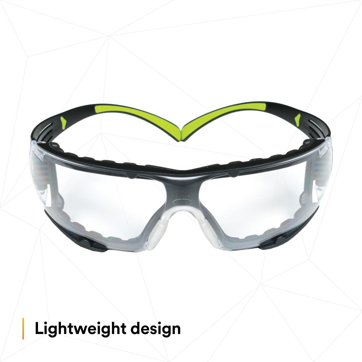 3M SF401AF-FM SecureFit 400 Safety Glasses, Clear Anti-Fog Anti-Scratch Polycarbonate Lens, Green/Black Frame, Foam Gasket, Z87 UV Protection (7100112131) (1 Pair) (20 Pack) - 2
