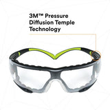 3M SF401AF-FM SecureFit 400 Safety Glasses, Clear Anti-Fog Anti-Scratch Polycarbonate Lens, Green/Black Frame, Foam Gasket, Z87 UV Protection (7100112131) (1 Pair) (20 Pack) - 4