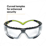 3M SF401AF-FM SecureFit 400 Safety Glasses, Clear Anti-Fog Anti-Scratch Polycarbonate Lens, Green/Black Frame, Foam Gasket, Z87 UV Protection (7100112131) (1 Pair) (20 Pack) - 5