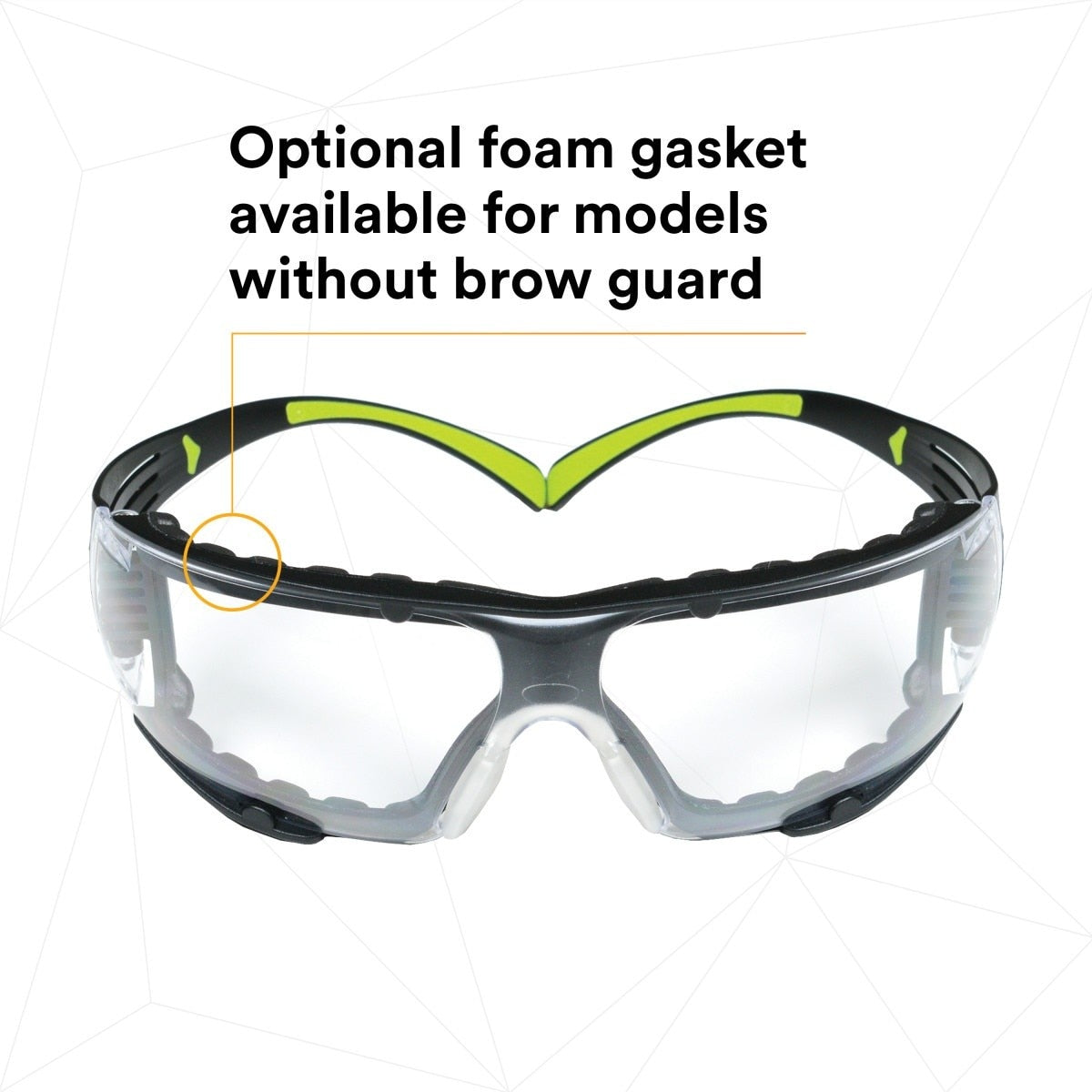 3M SF401AF-FM SecureFit 400 Safety Glasses, Clear Anti-Fog Anti-Scratch Polycarbonate Lens, Green/Black Frame, Foam Gasket, Z87 UV Protection (7100112131) (1 Pair) (20 Pack) - 6