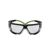 3M SF410AS-FM SecureFit Safety Glasses, Indoor/Outdoor Mirror Anti-Scratch Lens, Green/Black Frame, Removable Foam Gasket, ANSI Z87 UV Protection (7100112223) (20 Pack)
