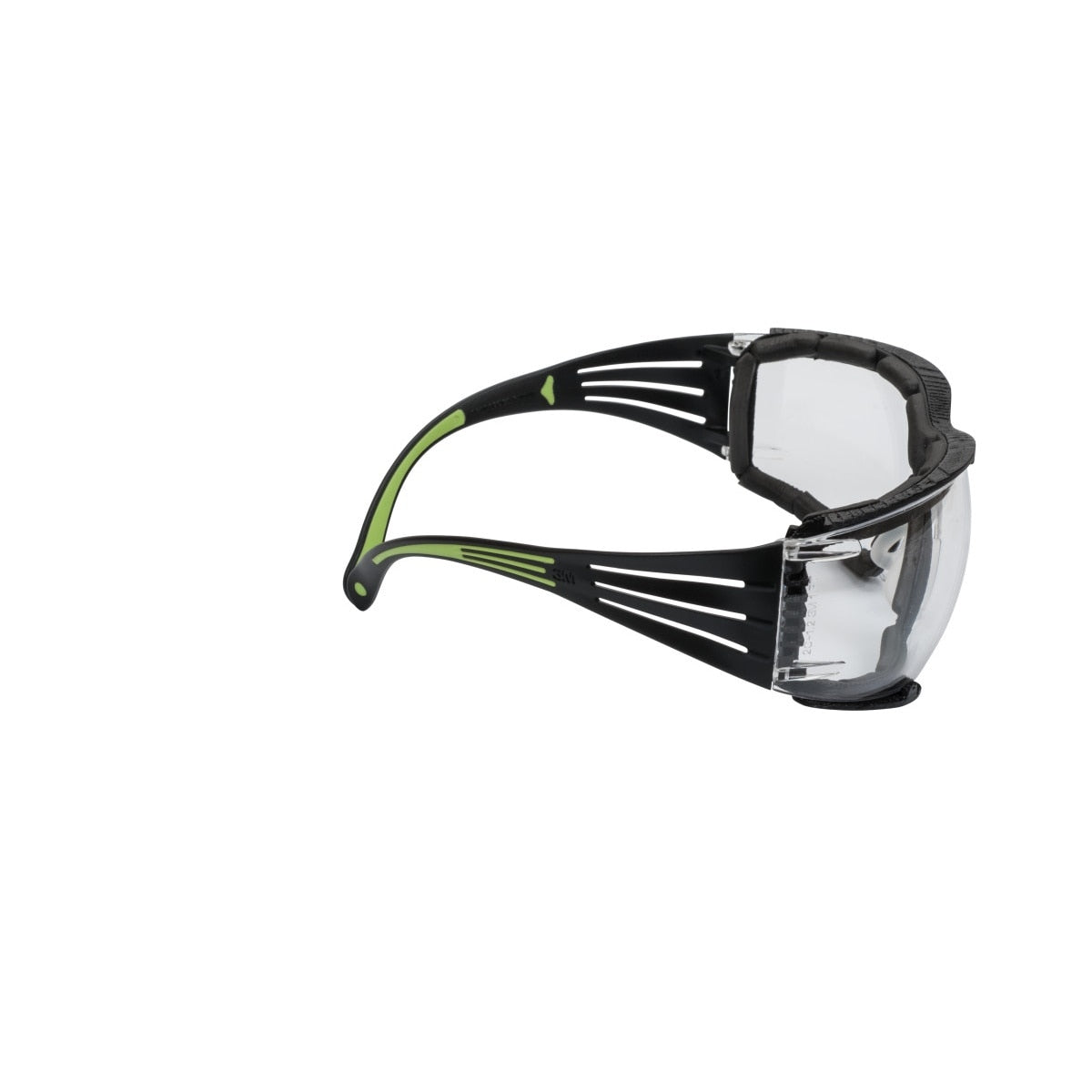 3M SF410AS-FM SecureFit Safety Glasses, Indoor/Outdoor Mirror Anti-Scratch Lens, Green/Black Frame, Removable Foam Gasket, ANSI Z87 UV Protection (7100112223) (20 Pack) - 3