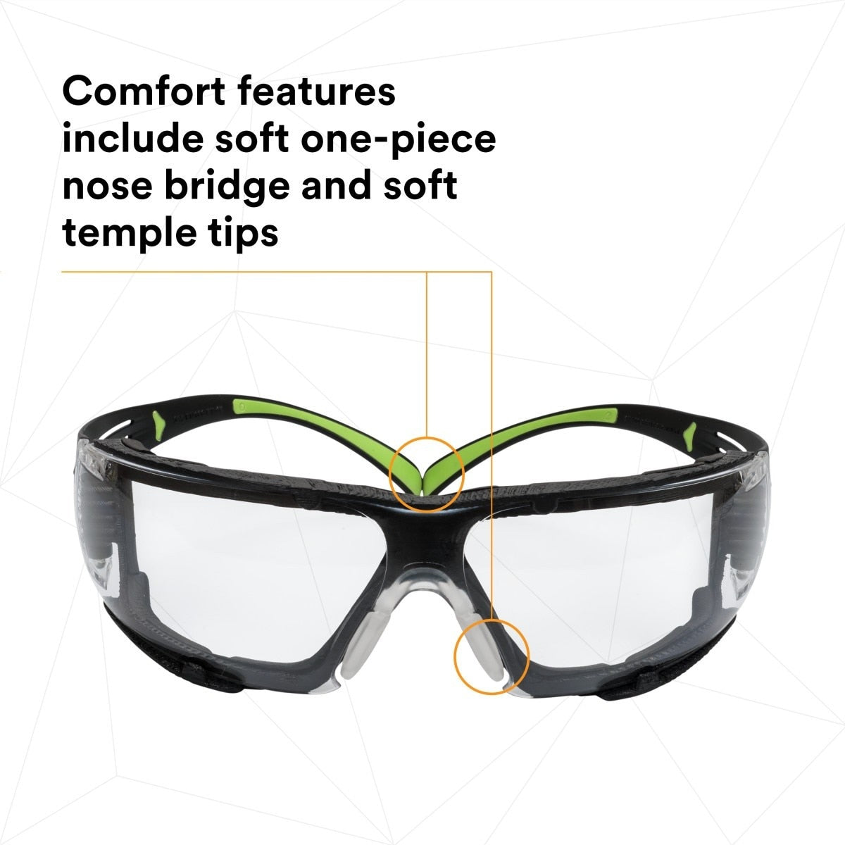 3M SF410AS-FM SecureFit Safety Glasses, Indoor/Outdoor Mirror Anti-Scratch Lens, Green/Black Frame, Removable Foam Gasket, ANSI Z87 UV Protection (7100112223) (20 Pack) - 7