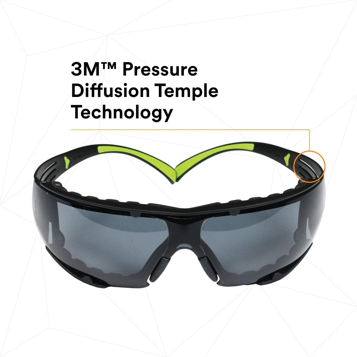 3M SecureFit Safety Glasses, Z87 Plus Anti-Fog Anti-Scratch Gray Lens, Green Black Frame, Removable Foam Gasket, Polycarbonate, UV Protection (SF402AF-FM) (7100112244) (20 Pack) - 4