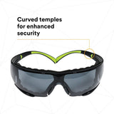 3M SecureFit Safety Glasses, Z87 Plus Anti-Fog Anti-Scratch Gray Lens, Green Black Frame, Removable Foam Gasket, Polycarbonate, UV Protection (SF402AF-FM) (7100112244) (20 Pack) - 5