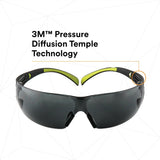 3M SF402AF SecureFit 400 Series Safety Glasses, Anti Fog Anti Scratch, Gray Lens, Black Green Frame (7100112433) (20 Pack) - 4