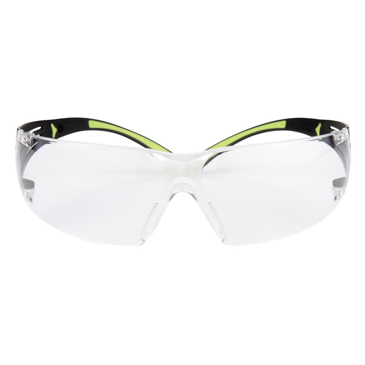 3M SF401AF SecureFit Safety Glasses, 400 Series, Clear Lens, Anti-Fog Anti-Scratch, Green/Black Frame, Polycarbonate, ANSI Z87, UV Protection (7100112435)