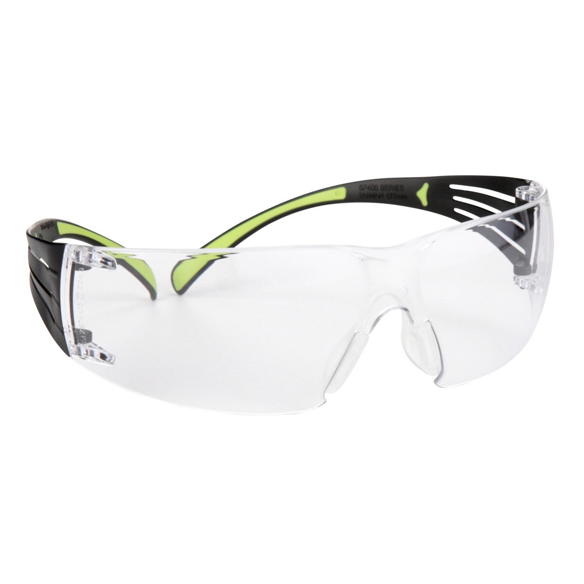 3M SF401AF SecureFit Safety Glasses, 400 Series, Clear Lens, Anti-Fog Anti-Scratch, Green/Black Frame, Polycarbonate, ANSI Z87, UV Protection (7100112435) (20 Pack) - 3