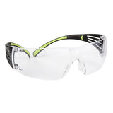 3M SF401AF SecureFit Safety Glasses, 400 Series, Clear Lens, Anti-Fog Anti-Scratch, Green/Black Frame, Polycarbonate, ANSI Z87, UV Protection (7100112435) (20 Pack) - 3