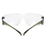 3M SF401AF SecureFit Safety Glasses, 400 Series, Clear Lens, Anti-Fog Anti-Scratch, Green/Black Frame, Polycarbonate, ANSI Z87, UV Protection (7100112435) - 4