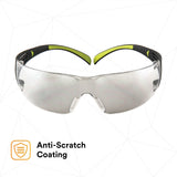 3M SF410AS SecureFit Anti-Scratch Indoor/Outdoor Mirror Lens Safety Glasses, Green/Black Frame, ANSI Z87 (SF410AS) (7100112436) (Case of 20) (20 Pack) - 5