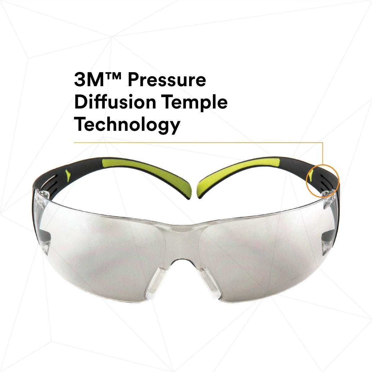 3M SF410AS SecureFit Anti-Scratch Indoor/Outdoor Mirror Lens Safety Glasses, Green/Black Frame, ANSI Z87 (SF410AS) (7100112436) (Case of 20) (20 Pack) - 6