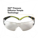 3M SF410AS SecureFit Anti-Scratch Indoor/Outdoor Mirror Lens Safety Glasses, Green/Black Frame, ANSI Z87 (SF410AS) (7100112436) (Case of 20) (20 Pack) - 6