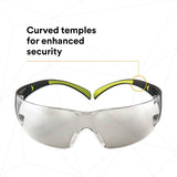 3M SF410AS SecureFit Anti-Scratch Indoor/Outdoor Mirror Lens Safety Glasses, Green/Black Frame, ANSI Z87 (SF410AS) (7100112436) (Case of 20) (20 Pack) - 7