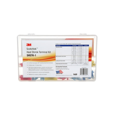 3M Heat Shrink Terminal Kit, Selection of 12 Terminals, Refillable Compact Portable Durable (SHSTK-1) (7100112733) (120 Pieces) (4 Pack)