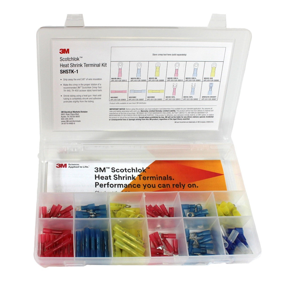 3M Heat Shrink Terminal Kit, Selection of 12 Terminals, Refillable Compact Portable Durable (SHSTK-1) (7100112733) (120 Pieces) (4 Pack) - 4