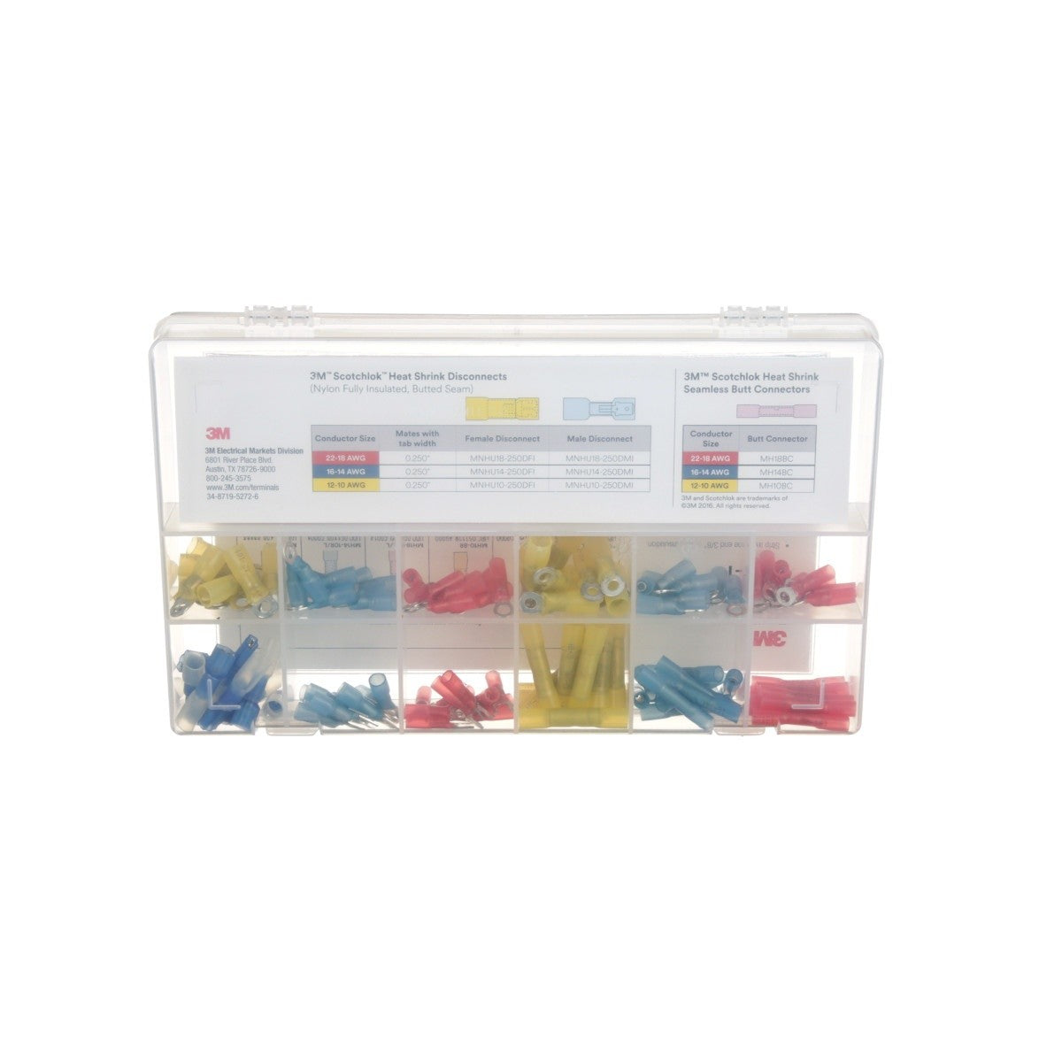 3M Heat Shrink Terminal Kit, Selection of 12 Terminals, Refillable Compact Portable Durable (SHSTK-1) (7100112733) (120 Pieces) (4 Pack) - 5