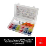 3M Heat Shrink Terminal Kit, Selection of 12 Terminals, Refillable Compact Portable Durable (SHSTK-1) (7100112733) (120 Pieces) (4 Pack) - 6