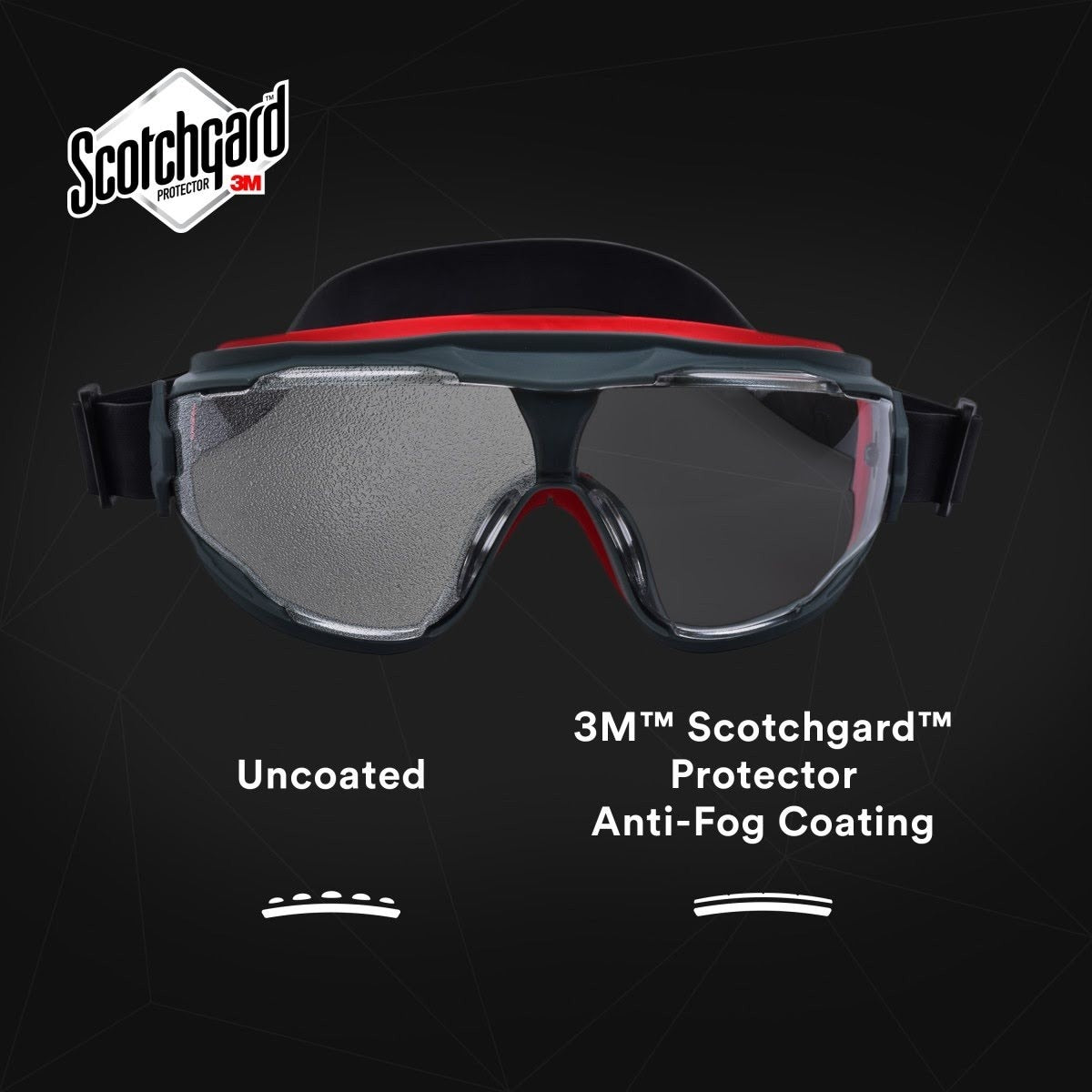 3M GG501NSGAF GoggleGear 500 Series Safety Goggles Clear Anti Fog Lens Neoprene Strap (7100112956) (10 Pack) - 8