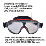 3M GG501NSGAF GoggleGear 500 Series Safety Goggles Clear Anti Fog Lens Neoprene Strap (7100112956) (10 Pack) - 10