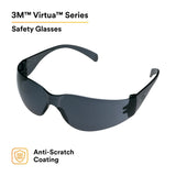 3M 11327-00000-20 11327 Virtua Safety Glasses, Gray Hard Coat Lens, Gray Frame, Unisex, ANSI Z87.1, UV Protection, Wraparound (7100114636) (20 Pack) - 2