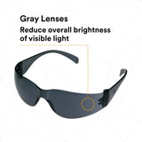 3M 11327-00000-20 11327 Virtua Safety Glasses, Gray Hard Coat Lens, Gray Frame, Unisex, ANSI Z87.1, UV Protection, Wraparound (7100114636) (20 Pack) - 6