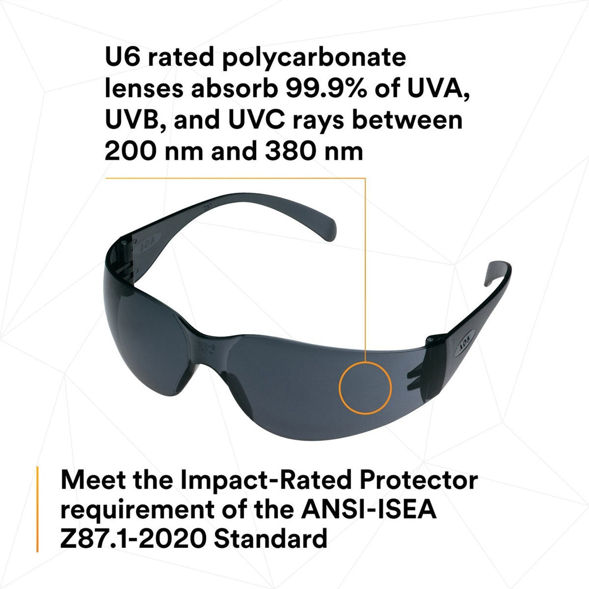 3M 11327-00000-20 11327 Virtua Safety Glasses, Gray Hard Coat Lens, Gray Frame, Unisex, ANSI Z87.1, UV Protection, Wraparound (7100114636) (20 Pack) - 7
