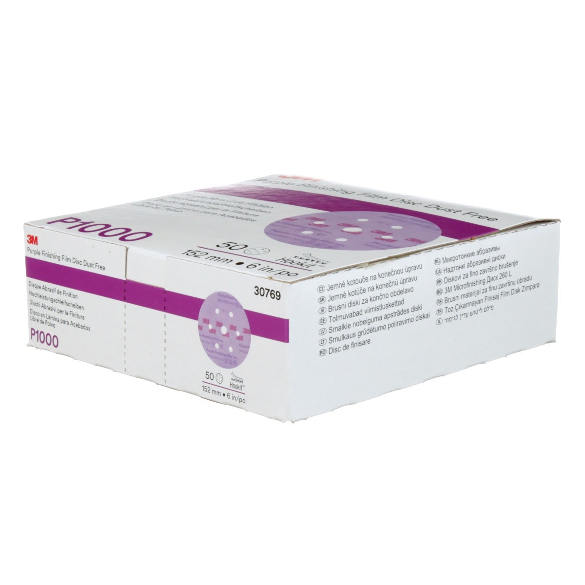 3M 260L 30769 Hookit Purple Finishing Film Abrasive Disc, 6 in, Dust Free, P1000 (7100122767) (200 Pack) - 4