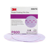 3M 260L 30670 Hookit Purple Finishing Film Abrasive Disc, P800, 6 in (7100122792) (200 Pack) - 8