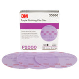 3M 260L 30666 Hookit Purple Finishing Film Abrasive Disc, P2000, Purple, 6 in (7100122798) (200 Pack) - 2