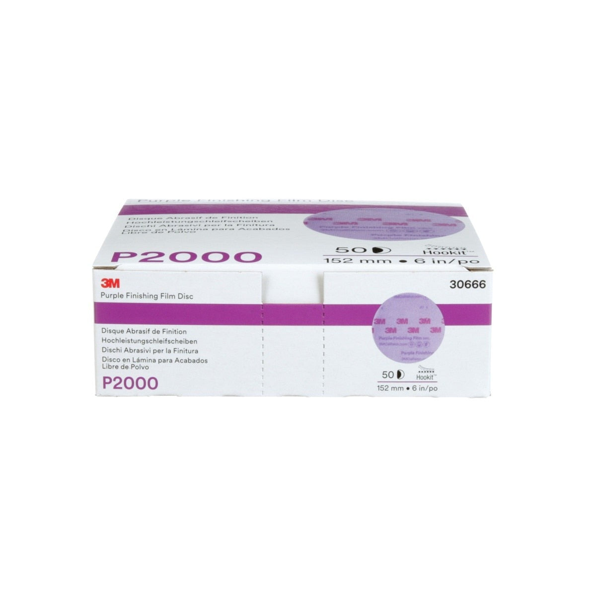 3M 260L 30666 Hookit Purple Finishing Film Abrasive Disc, P2000, Purple, 6 in (7100122798) (200 Pack) - 6