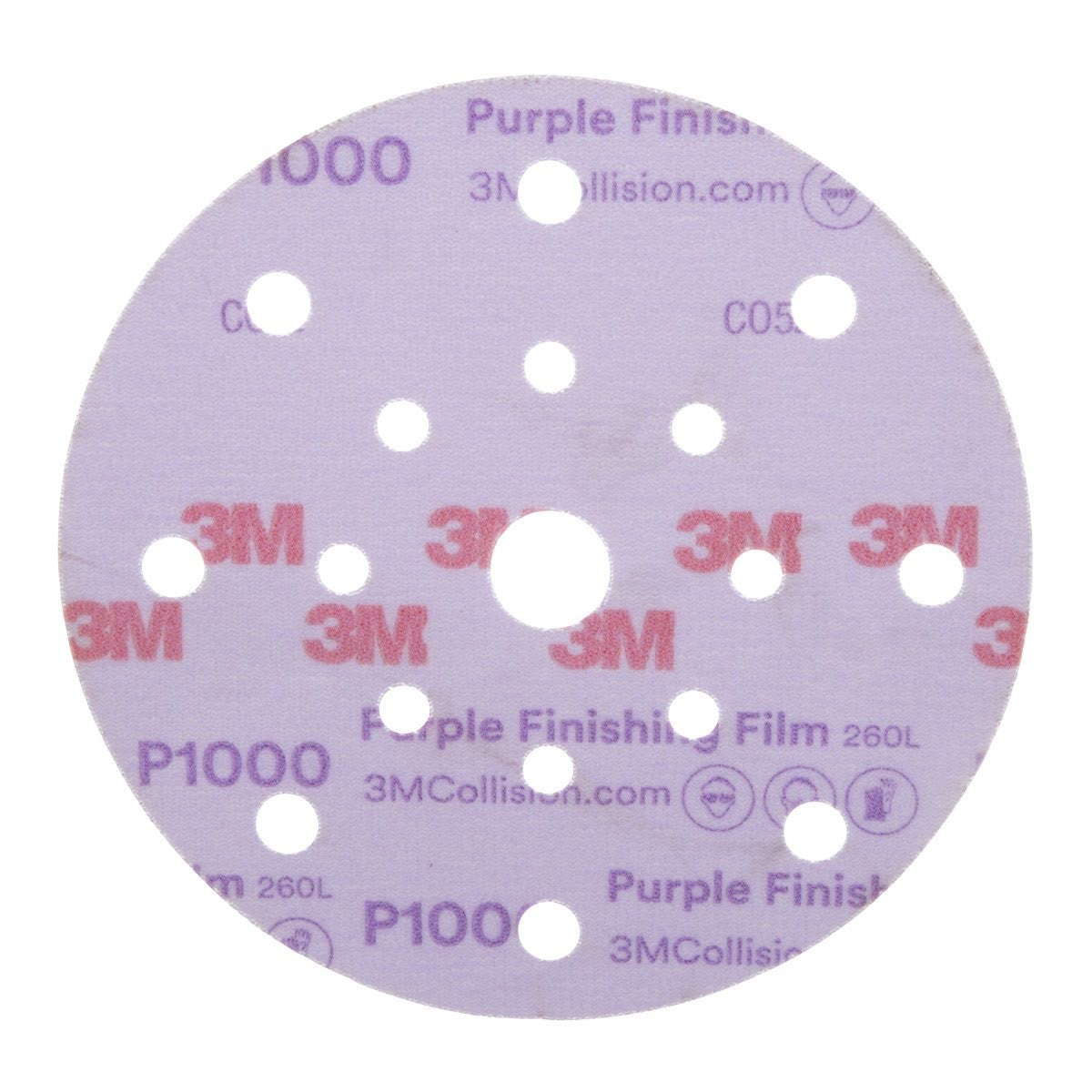 3M 34782 Hookit Purple Finishing Film Abrasive Disc, Dust Free, P1000, 6 in, Clear Coat Sanding, Paint Finishing (7100122800) (200 Pack)