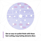 3M 34782 Hookit Purple Finishing Film Abrasive Disc, Dust Free, P1000, 6 in, Clear Coat Sanding, Paint Finishing (7100122800) (200 Pack) - 3