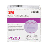 3M 260L 30368 Hookit Purple Finishing Film Abrasive Disc, P1200 Grit, 3 in (7100123056) (200 Pack)